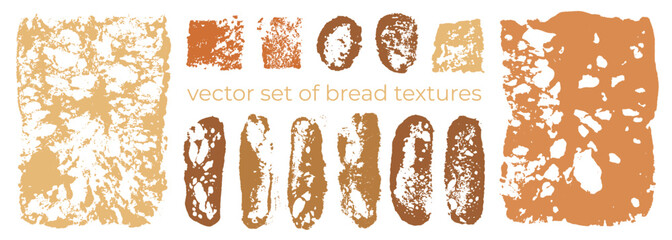 Set of vector bread textures - sponge texture background for banners, flyers and posters - style of bakery and bakeshop. High-resolution monochrome patterns - Sourdough bread pores backdrop