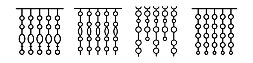 beaded curtain icon, beaded curtain line art - simple line art of beaded curtain, perfect for beaded curtain logos and icons