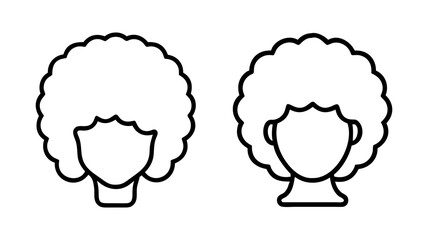 big hair or afro style icon, big hair or afro style line art - simple line art of big hair or afro style, perfect for big hair or afro style logos and icons