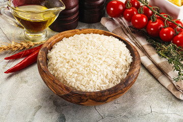 Dry Arborio rice for risotto