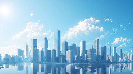 Fototapeta premium Skyline of Modern Cities