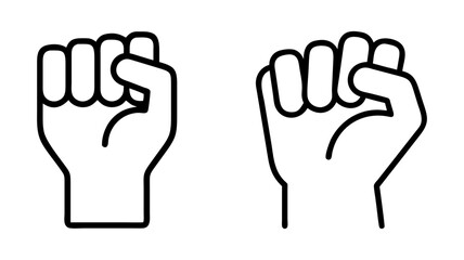 raised fist icon, raised fist line art - simple line art of raised fist, perfect for raised fist logos and icons