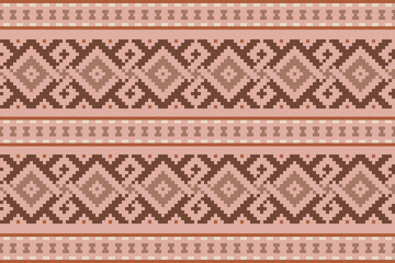 Ethnic abstract pixel art seamless pattern.Geometric ethnic oriental embroidery style.Aztec style.Design for texture,fabric,cloting,carpet,knitewar,curtains,wrapping,batik,scarf,vector,illustration