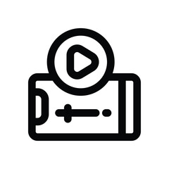 Obraz premium video tutorial line icon. Clean and minimalist vector icon for websites, mobile apps, presentations, and logos. Fully scalable and customizable for any project.