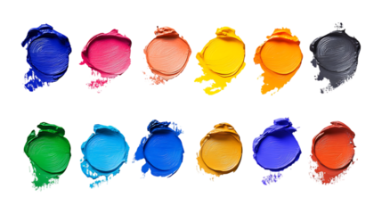 Pack Palette Set on Transparent Background for Art, Color Mixing, and Creativity Illustrations