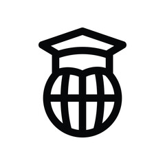 graduate line icon. Clean and minimalist vector icon for websites, mobile apps, presentations, and logos. Fully scalable and customizable for any project.