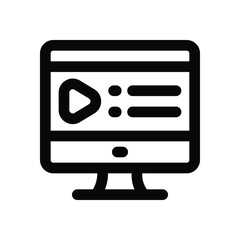monitor line icon. Clean and minimalist vector icon for websites, mobile apps, presentations, and logos. Fully scalable and customizable for any project.