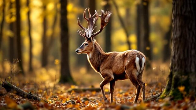 red deer in the woods