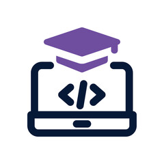 programming course dual tone icon. Sleek and modern vector icon for websites, mobile apps, marketing materials, and corporate design. Fully scalable and ready to use.