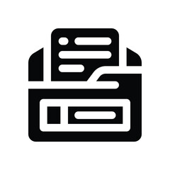 Fototapeta premium folder glyph icon. Strong and solid vector icon for websites, mobile interfaces, presentations, and visual branding. High quality and easy to edit.
