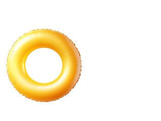 Playful float tube swimming ring on a white background, symbolizing summer fun, relaxation, and water activities.
