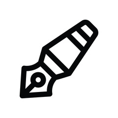 fountain pen line icon. Clean and minimalist vector icon for websites, mobile apps, presentations, and logos. Fully scalable and customizable for any project.