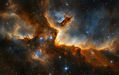 bright cosmic nebula with galaxies and stars, fantasy vector illustration in red, blue, purple, and pink tones, high quality, realistic details, abstract background