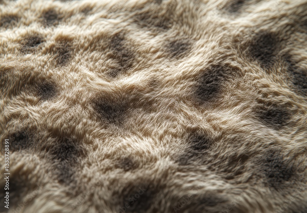 Poster detailed close-up of soft and textured animal fur with natural patterns and colors suitable for fabr