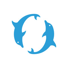 Dolphin silhouette attractive logo designs.