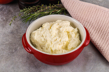 Italian soft young cheese stracciatella