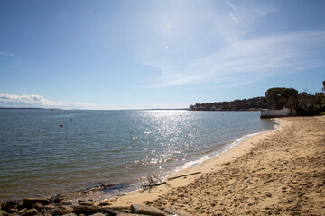 arcachon bay beach coast sand in le four lege cap-ferret in southwest france