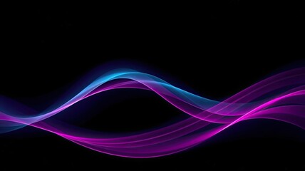 Abstract Purple Blue Glowing Waves Dark Background Swirling Flow Energy Design