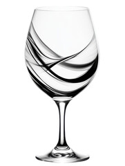 Isolated Elegant Wine Glass with Refined Abstract Design