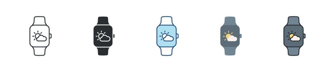 Smartwatch Icon Set Multiple Style Collection