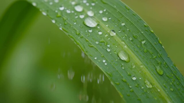 Time-lapse of Dew on Plant Leaf
