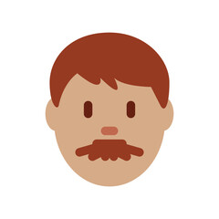 Man with Mustache Face