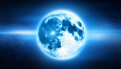 Obraz premium blur glow background galaxy portal moonlight radiance defocused neon blue color lunar light sphere