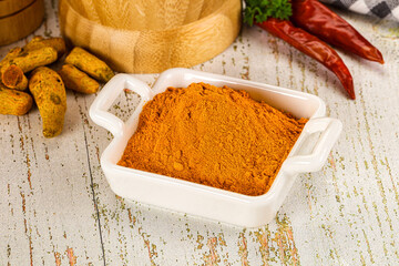 Tumeric curcuma powder for culinary