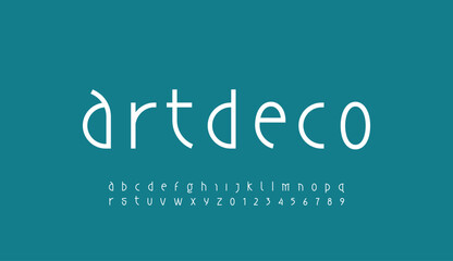 Modern font alphabet made retro style, lowercase trendy white letters from A to Z and numbers from 0 to 9, vector illustration 10EPS.