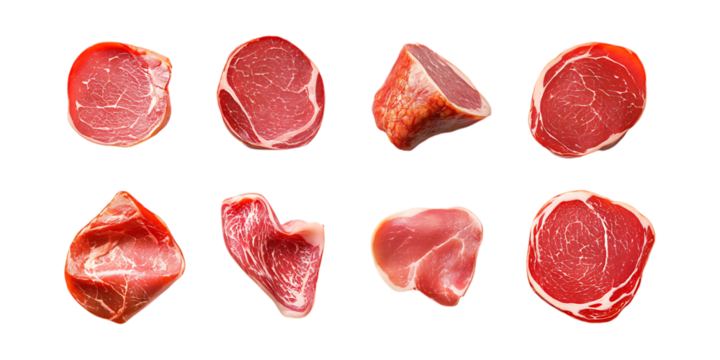 Pack Ham Set Against Transparent Background for Butcher Branding, Food Advertising, or Culinary Design Projects