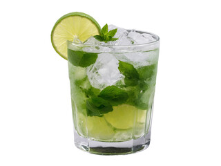 Refreshing Mojito Cocktail with Muddled Mint and Lime in a Glass