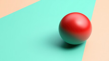 Red Sphere on Pastel Background A Minimalist Abstract Photography