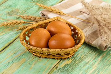Raw browl chicken egg heap