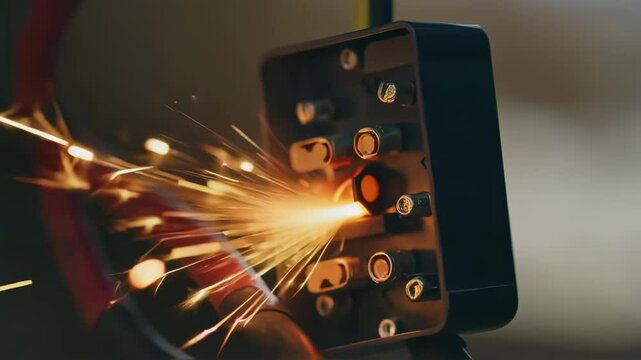 Close-Up Spark from Fuse Box