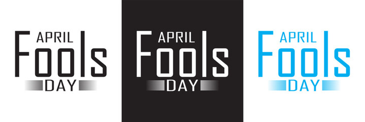 April Fools Day Text Design . Hand drawn Calligraphy lettering style.  Vector illustration. isolated on white and black background. EPS 10 