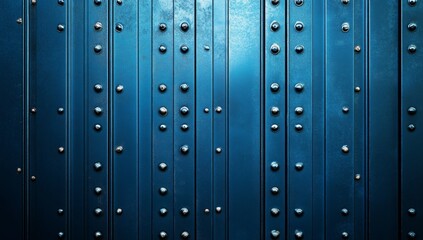 Dark blue metal panels with rivets