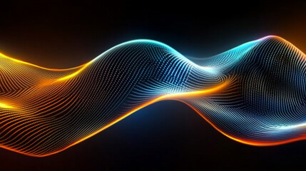 Abstract vibrant wave of colorful light on a dark background  Abstract Waves Flow Smoothly 