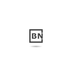 Initial BN letter logo with shadow