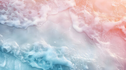 Fototapeta premium Ocean waves background with crystal-clear water reflections and soft sandy textures