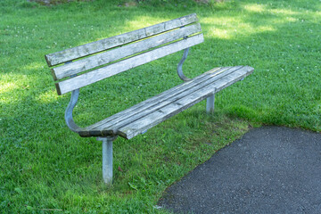 Bench for pedestrians in park