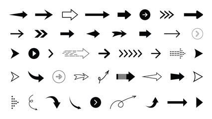 Black arrows icon set. arrow icon. Curved arrows. Arrow sign. Flat style icons. Vector illustration