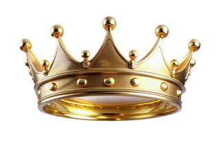 A magnificent golden crown floats gracefully in mid-air, radiating an aura of power and prestige against a pristine, crystal-clear backdrop