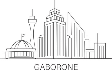 Obraz premium Gaborone City Line Draw Simple Minimalist