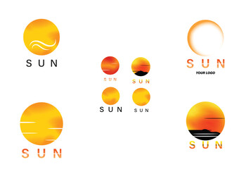 set of Sun Vector illustration Icon Logo Template design