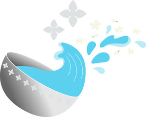 Songkran festival, Water Splash from Decorative Bowl