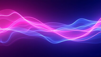vibrant abstract design with dynamic lines in pink and blue hues. wavy pattern linear pattern lines have a glowing effect background is a deep purple