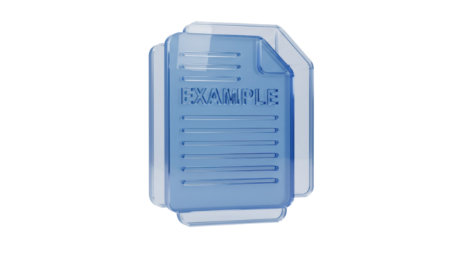 Isolated Transparent Example File, Denoting Easy Data Transfer and Clear Sample Documentation