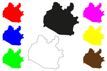 Batala city (Republic of India, State of Punjab) map vector illustration, scribble sketch Batala map