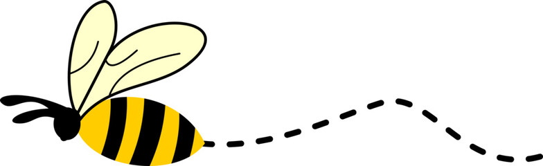 Bee with dotted line