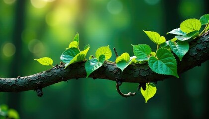 Crowns of vines and leaves entwined on a gnarled branch, branch, entwined